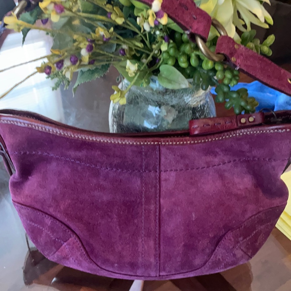 Suede Coach shoulder bag